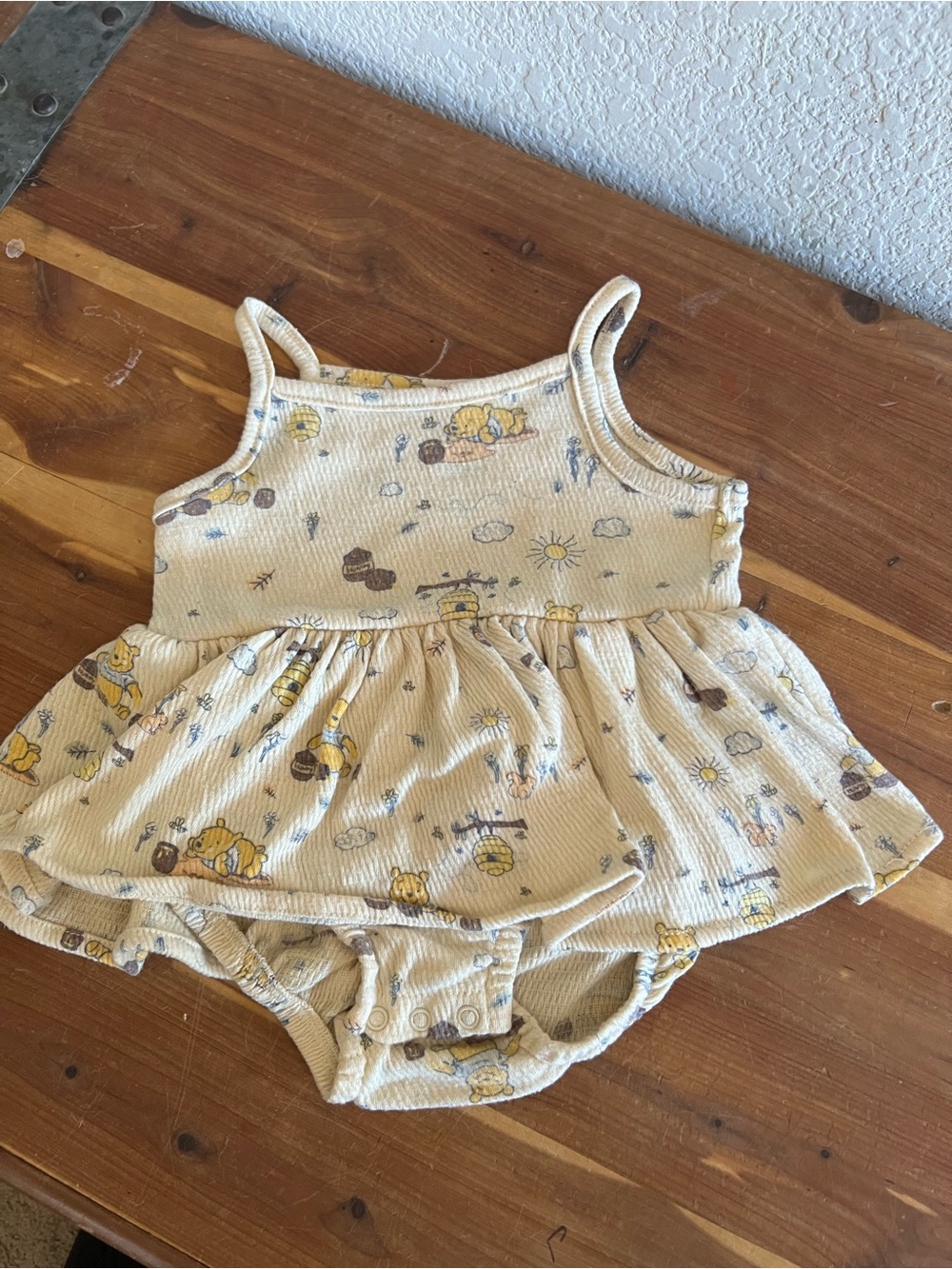 Disney Baby Neutral Winnie the Pooh Printed Thermal Romper Dress
